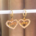 Brinco De Argola Escrito Love