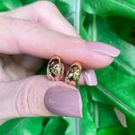 Brinco De Argolinha Lisa Com Flor Vazada