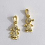 Pingente De Filhos Cravejado Na Micro Zirconia