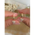 Brinco De Argola Coração Cravejado 