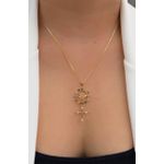 Colar Espirito Santo com Detalhes Na Zircônia Colorida 