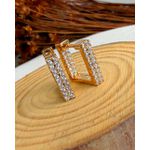 Trio de Brincos Cravejado frente e verso