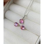 Conjunto Ponto De Luz Na Zircônia prata 925