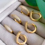 Trio De Argolinhas Cravejadas na micro zircônia