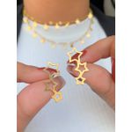 Conjunto colar alongado e brinco estrela 