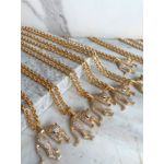 Colar Com Pingente De Pantera Cravejado Luxo