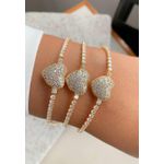 Pulseira riviera Com coração Cravejado