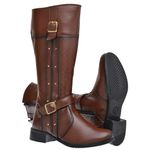 Bota Feminina Montaria Cano Médio Marrom