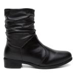 Bota Coturno Enrugada Feminina Preta