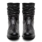 Bota Coturno Enrugada Feminina Preta