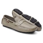 Kit 2 Pares Drive Mocassim Masculino Em Couro Legítimo OFF White/Madeira 