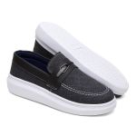 Mocassim Oxford Masculino Confort Preto Com Sola Branca