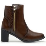 Coturno Bota De Salto Feminina Marrom