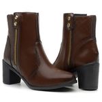 Coturno Bota De Salto Feminina Marrom