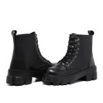 Coturno Bota Feminina Tratorada Preta