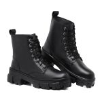 Coturno Bota Feminina Tratorada Preta