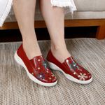 Tênis Feminino Joy em Couro Legítimo Cherry 
