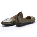 Sapatilha Anabela baixa de Couro cor Olive J.Gean 