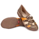 Sapatilha Em Couro Marrom Dual Confort J.Gean 