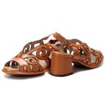 Sandália Feminina Salto Grosso J.gean Lolly Em Couro Cor Tamara Cod. DM0050 