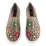 Tênis Feminino Slip On J.gean Joy Couro Macadâmia Cod. EU0013