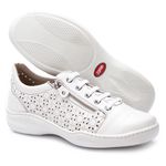 Tênis Feminino Joy em Couro Legítimo Branco J.Gean EU0045/01