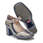 Sapato Feminino Em Couro Salto Alto Dark Blue J.gean