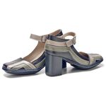 Sapato Feminino Em Couro Salto Alto Dark Blue J.gean