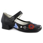 Sapato Feminino artesanal Salto Baixo Em Couro Preto Dual Comfort J.gean Cod. FD0001