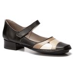 Sapato Boneca Salto Em Couro Preto Dual Confort J.gean 