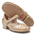 Sapato Boneca Salto Em Couro Deserto Dual Confort J.gean