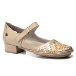 Sapato Boneca Salto Em Couro Deserto Dual Confort J.gean