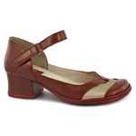 Sapato Boneca J.gean Salto Grosso Em Couro Cor Mahogany Cod. FE0007