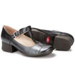 Sapato Boneca Salto Grosso Em Couro Preto Dual Comfort J.Gean FE0048/10