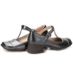 Sapato Boneca Salto Grosso Em Couro Preto Dual Comfort J.Gean FE0048/10