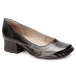 Sapato Boneca Salto Grosso Em Couro Preto Dual Comfort J.Gean FE0049