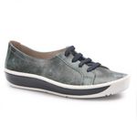 Sapatilha Tênis Feminino em Couro cor Azul Denin J.Gean Wave