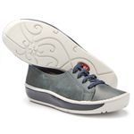 Sapatilha Tênis Feminino em Couro cor Azul Denin J.Gean Wave