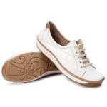 Tênis Wave Feminino em Couro Branco J.Gean FI0021/04