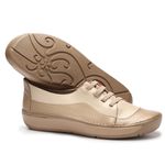 Sapatilha Tênis feminino em couro cor Deserto ajuste elástico J.Gean Wave FI0024/03