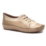 Sapatilha Tênis feminino em couro cor Deserto ajuste elástico J.Gean Wave FI0024/03