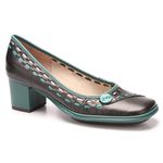 Sapato Galeany Alto Feminino em Couro cor Preto J.Gean 