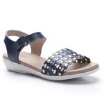  Sandália New Soft Gel em Couro cor Navy J.Gean 