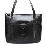 Bolsa Artesanal em Couro preto J.Gean 