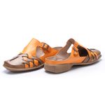 Sapatilha Mule Feminina Em Couro Cor citrus exclusiva J.gean cod. ES0019