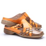 Sapatilha Mule Feminina Em Couro Cor citrus exclusiva J.gean cod. ES0019