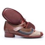 Sapato Boneca Salto Em Couro Vinho Dual Confort J.gean .