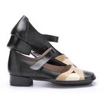 Sapato Boneca Salto Em Couro Preto Dual Confort J.gean 