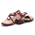 Sapato Boneca J.gean Salto Grosso Em Couro Cor Vanilla sistema Dual Comfort .