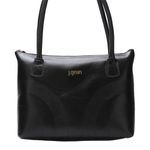 Bolsa Feminina de Couro detalhe Artesanal cor Preto J.Gean 